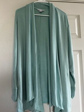 Athleta Mint Green Open-Front Wrap Cardigan